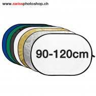 Foto Studio Hintergrund-Reflektor 7 in 1 Diffusor, silber, gold, weiss, schwarz, blau, grün 90x120cm Faltbar