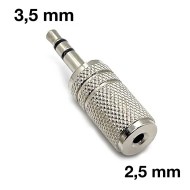 Klinken Adapter 2.5mm Buchse auf 3.5mm Stecker aus Metall